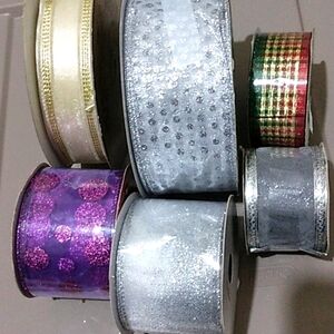 6 rolls of Christmas and all occasion ribbon--80yds